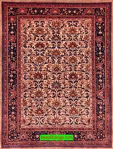 Antique Persian Rug, Persian Farahan Rug, size 6.2x8.2
