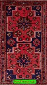 2180- Caucasian Rug, Russian Shirvan Rug, Colorful Tribal Rug. Size 4.5x7.2.