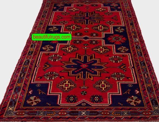 Caucasian Rug, Russian Shirvan Rug, Colorful Tribal Rug