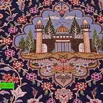 2184- Persian Qum carpet illustrating scenic and floral design made of fine quality wool. Size 5x8. Backside image.