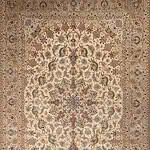 1191- Silk Rug, Hand knotted Persian Isfahan Silk Rug, Living Room Rug. Size 8.3x12.