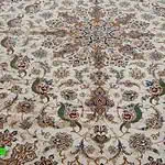 1191- Silk Rug, Hand knotted Persian Isfahan Silk Rug, Living Room Rug. Size 8.3x12.
