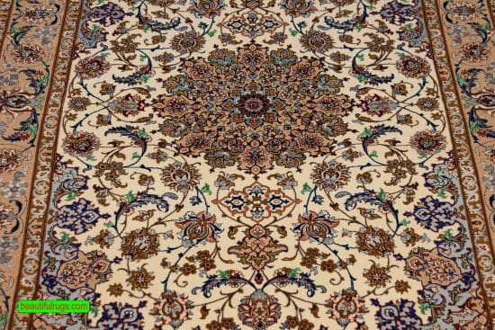 Wool and silk Persian Isfahan Rug