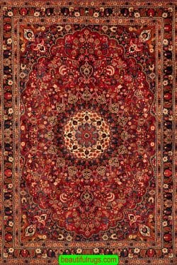 Handmade Persian Moud Rug, “Persian Medallion Rug” Old Persian Rugs