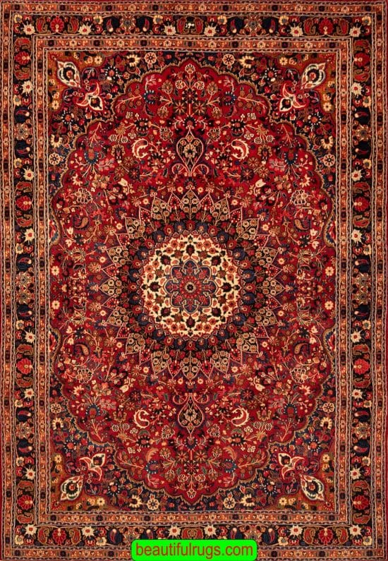 Handmade Persian Moud Rug, “Persian Medallion Rug” Old Persian Rugs