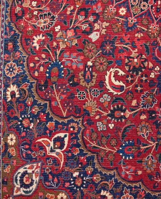 Handmade Persian Moud Rug, “Persian Medallion Rug” Old Persian Rugs