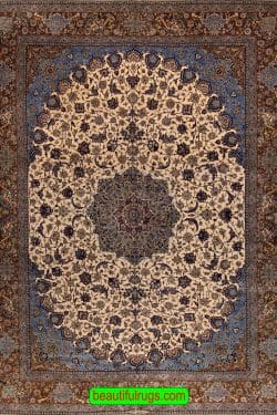 Old Isfahan Rug, Fine Quality Persian Isfahan Rug, Living Room Rug