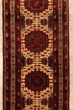 Hand Woven Persian Baluchi Hallway Runner Rug, Tribal Design Rug. Size 2.9x12.4.