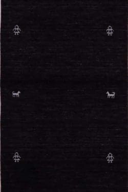 Black color wool runner rug made in India. Size 2.5x12