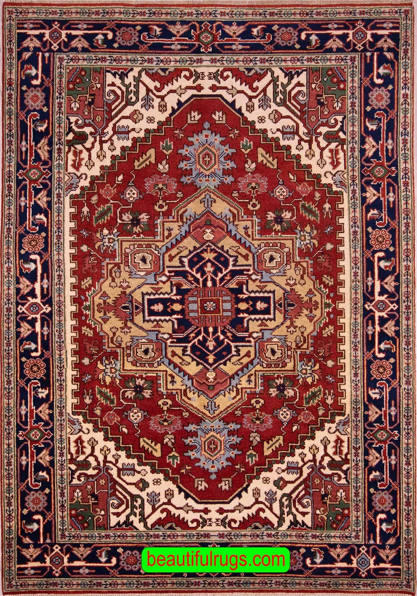 Products 3081 1 SAS Hand Knotted Wool Rug Serapi Design Indian Rug  
