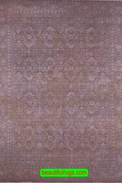 Modern Oriental Rug, Gray color Living Room Rug, size 6x9.1