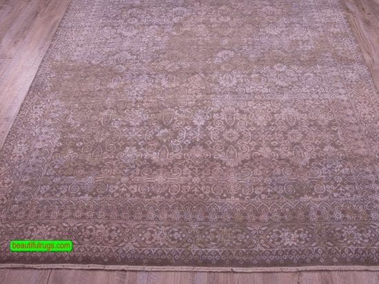 Modern Oriental Rug, Gray color Living Room Rug, size 6x9.1