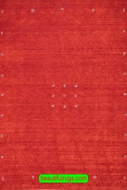 Red Color Gabbeh Style Oriental Rug Made in India, size 9x12