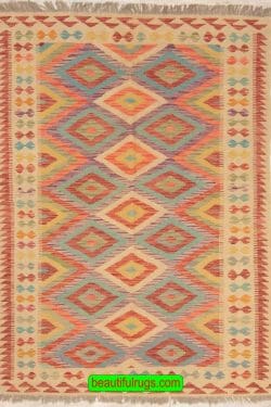 Kilim Rug, Flat Weave Rug, Handmade Pakistan Wool kilim Rug