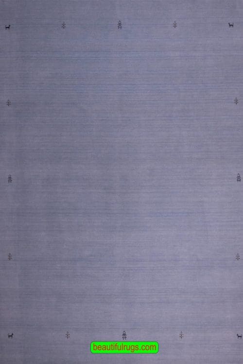 Blue Living Room Rug, Wool Oriental Rug, size 8.1x9.10