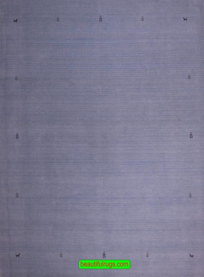 Blue Living Room Rug, Wool Oriental Rug, size 8.1x9.10