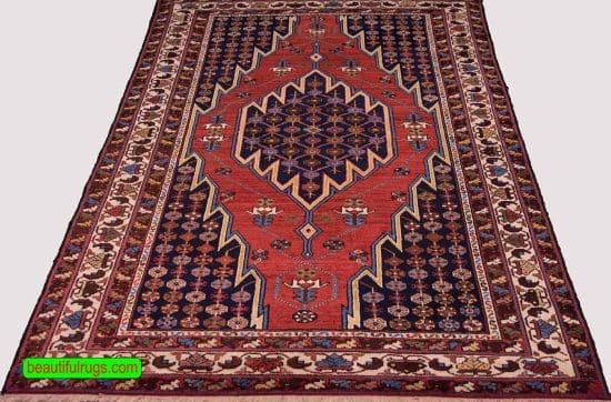 Mazleghan Rug, Semi Antique Persian Tribal Rug. Size 4.5x6.6