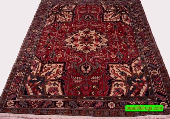 Iranian Carpet, Heriz Carpet, Small Carpet for Small Living Room. Size 5x6.7