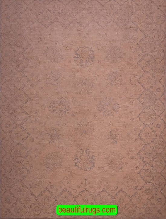 Oushak Style Rug, Muted and Soft Pastel and Gray Colors