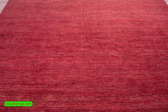 Red Color Handmade Gabbeh Rug from Pakistan. Size 8.9x12.1