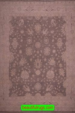 Turkish Rug Pattern, Muted Brown Color Living Room Rug, main image, size 8.2x9.5