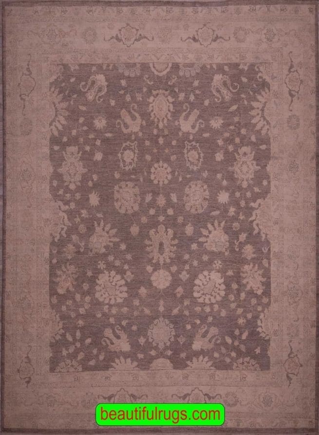 Turkish Rug Pattern, Muted Brown Color Living Room Rug
