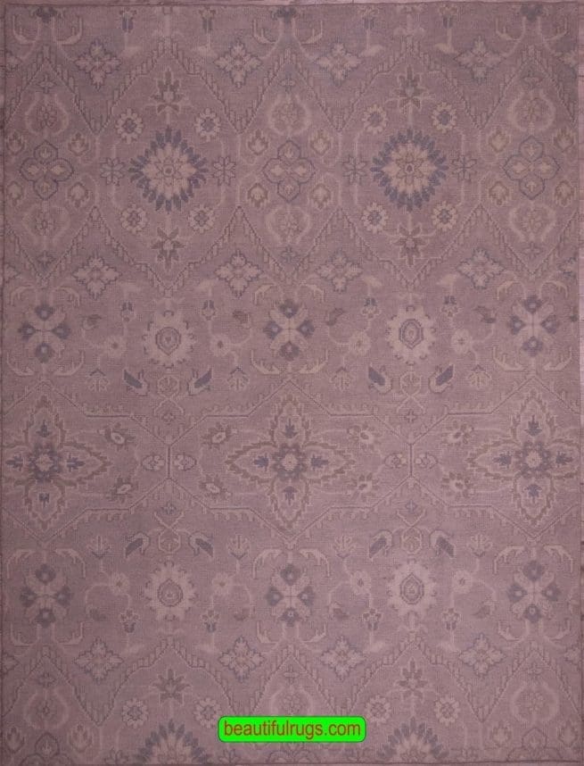 Decorative Gray Rug, Oriental Rug Wool, size 7.10x9.10, main image