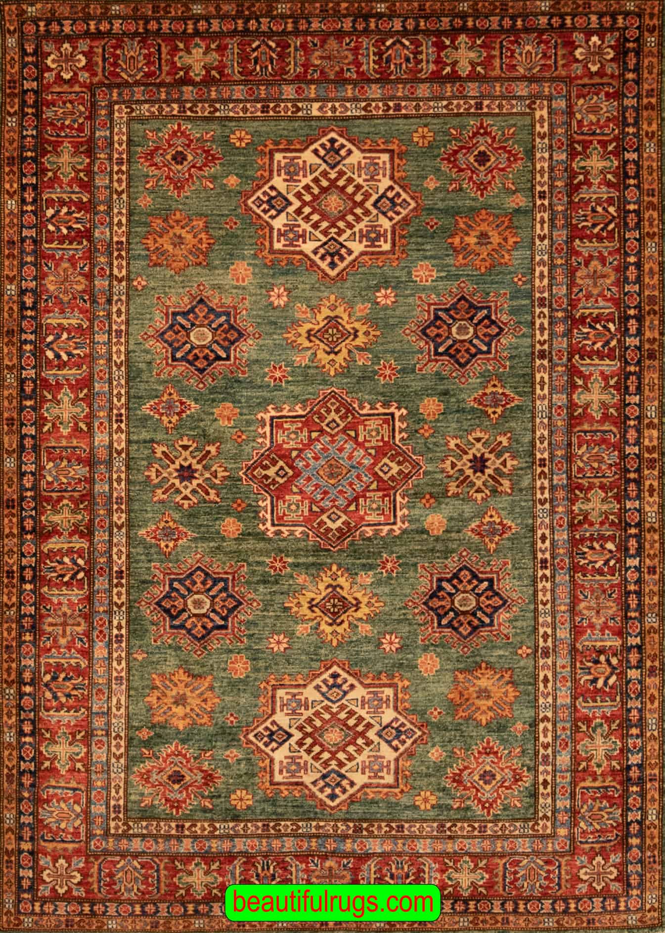 5x7 Rug, Handmade Traditional Style Rug, Geometric Kazak Design Rug, main image
