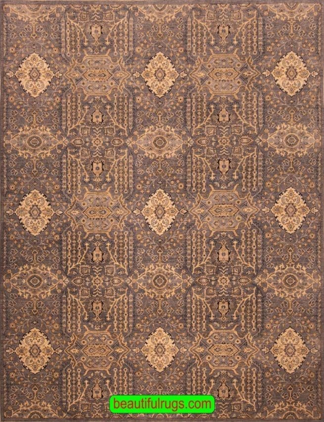 Oriental Rug, Handmade 8×10 Transitional Rur, Grey & Beige Color Rug