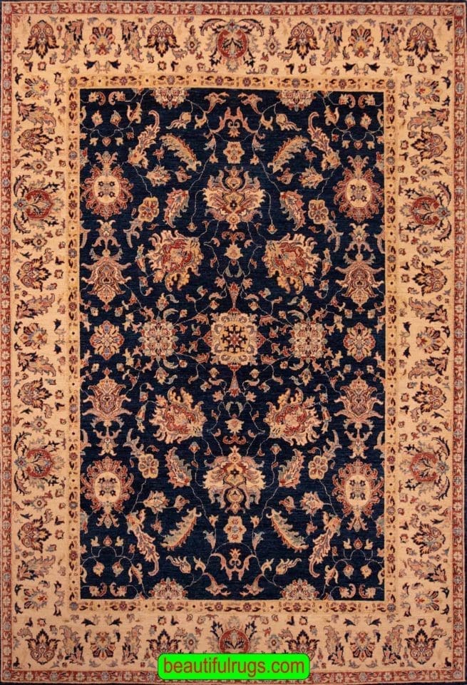 Hand Woven Oriental Rugs, Traditional Style Rug, Navy Blue Rug