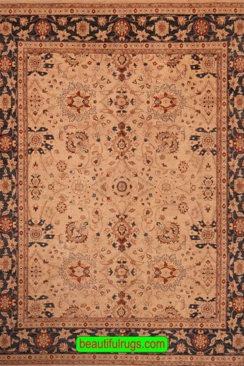 5067-1 TM 9×12 Transitional Rug, Hand Knotted Ziegler Style Rug, with Beige & Rust