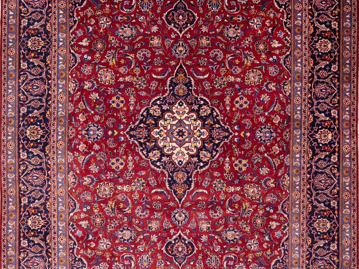 8x11 Rug, Old Persian Rug, Red Color Persian Tabriz Rug