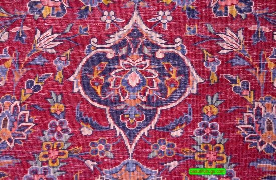 8 x 11 Persian Rug, Persian Kashan Wool Rug, size 8x11.5
