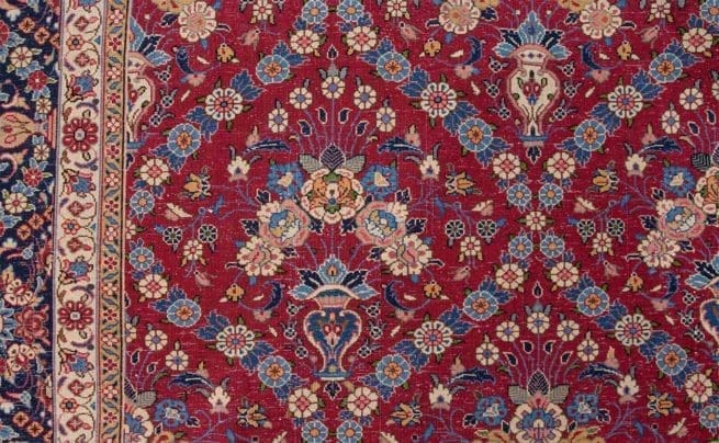 Persian Hamadan rug, Zele Soltan design rug in red color. Size 7x9.9
