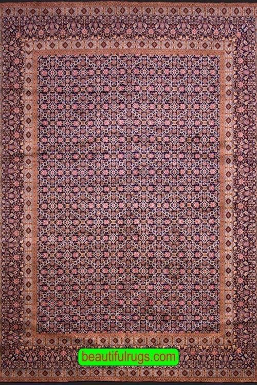Persian Kerman rug, allover design rug with navy blue. Size 10x12