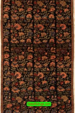 Handmade Antique Persian Bijar Rug, Floral Design Vegetable Dyed Rug