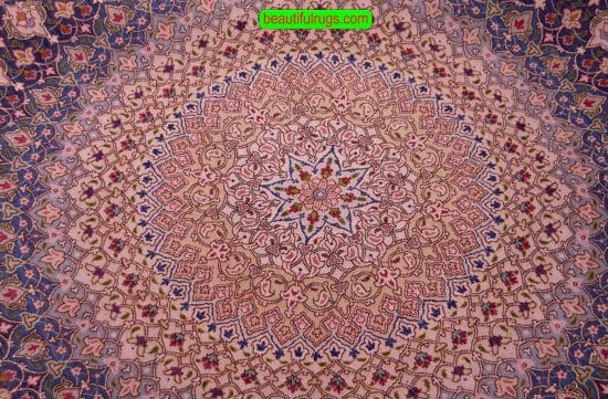 Round Rug | Persian Rugs | Round Oriental Rugs | Beautiful Rugs, backside image, size 6.7x6.7