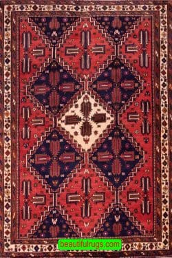 Persian Sirjan rug, Tribal pattern area rug. Size 5.2x6.8