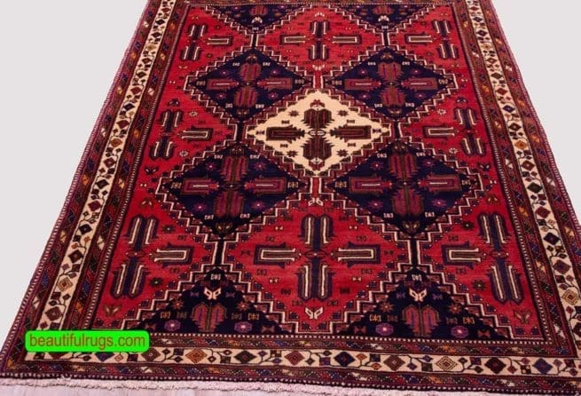 Persian Sirjan rug, Tribal pattern area rug. Size 5.2x6.8