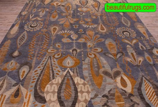 Oriental Rug, Handmade Designer Rug, Transitional Grey Color Rug