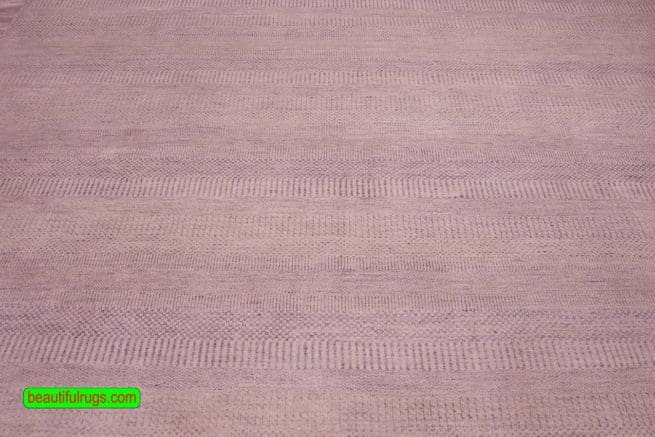 Greenish Gray Indian Rug with Jasmine Lavender Colors, size 9.1x12.2