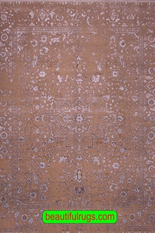 9×12 Rug, Brown and Gray Blue Color Contemporary Rug