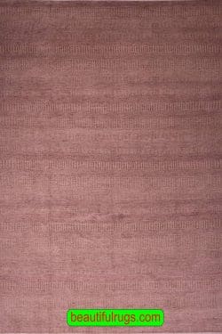 Purple and Brown Color Contemporary Rug with Stripes. Size 8.10x12.4