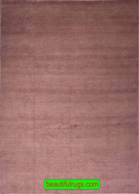 Purple and Brown Color Contemporary Rug with Stripes. Size 8.10x12.4