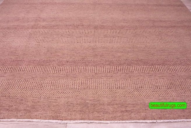 Purple and Brown Color Contemporary Rug with Stripes. Size 8.10x12.4