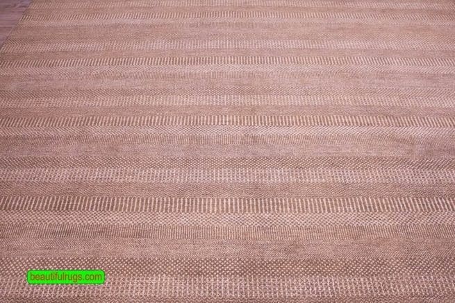 Brown and Beige Color Contemporary Rug, size 9.3x12