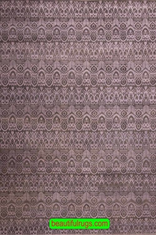 Gray Color Handmade Transitional Rug. Size 9.1x12.2
