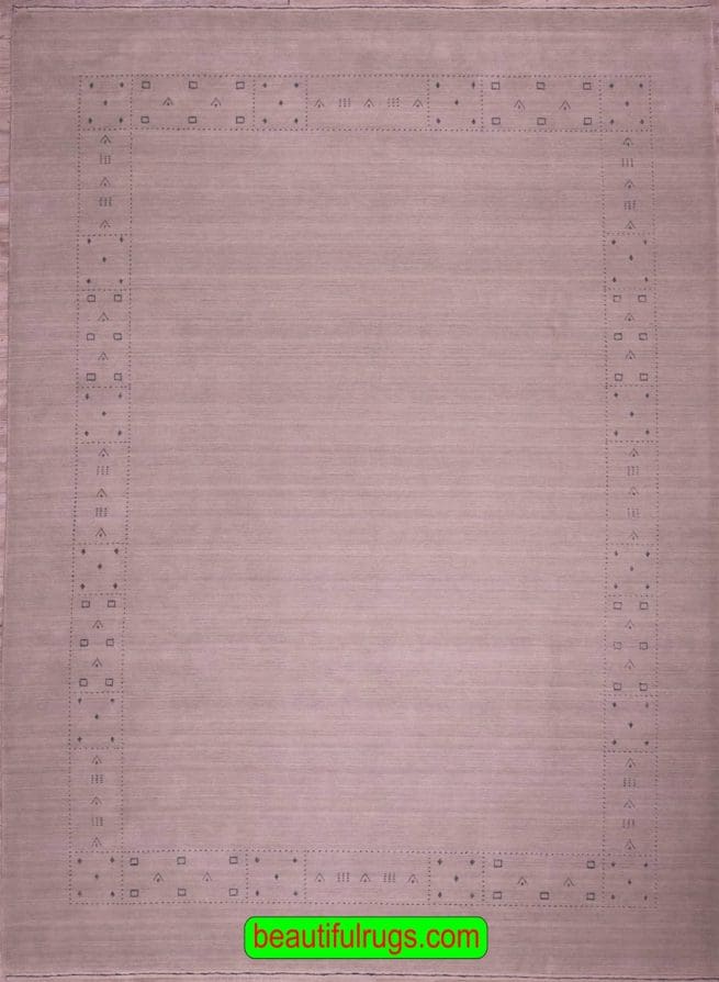 Contemporary Indian Gabbeh Rug in beige color. Size 9.1x12.2
