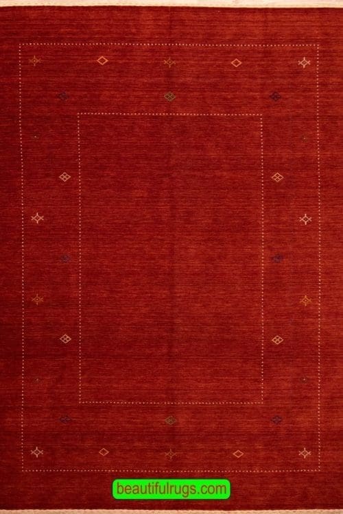 Hand Knotted Northwest Rugs, Gabbeh Style Rug, Red Color 8×10 Rug