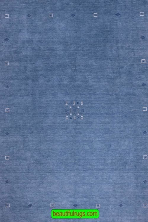 Blue Oriental Rug, Gabbeh Style Rug, size 8.4x10.1